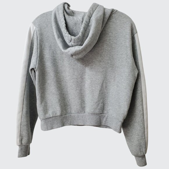 Preowned NASA Logo Gray Hooded Cropped Sweatshirt By H&M Divided XS - Picture 2 of 6